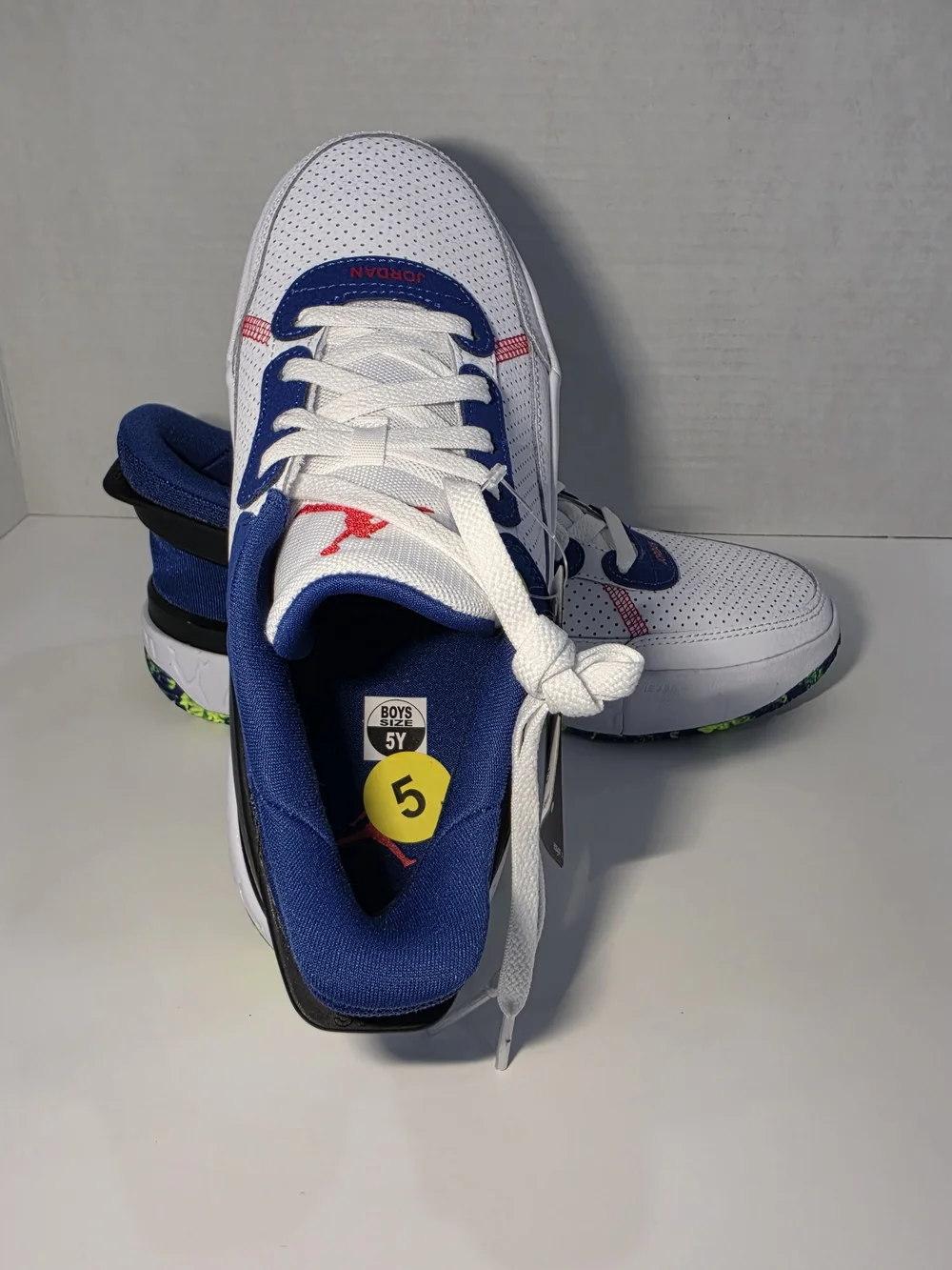 Jordan Kids White, Blue & Red Low-Top Sneakers